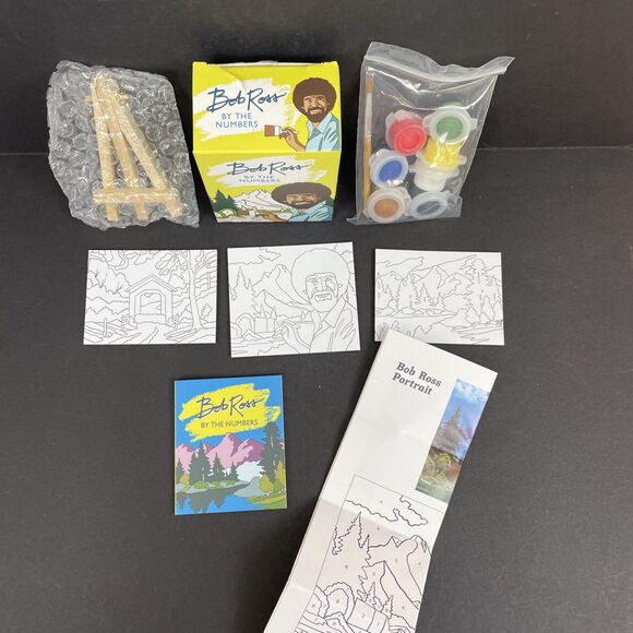Bob Ross By The Numbers Mini Paint Set Kit By Bob Ross NEW open Box - Picture 2 of 7